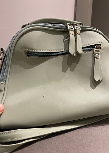 Minimalist Kadın  Deri Görünümlü Mint Rengi Çanta - Görsel 2