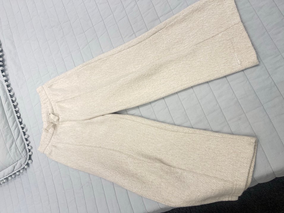 Krem kız çocuk yün pantolon - Görsel 3