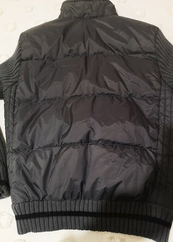 Fermuarlı gri Erkek Mont - Görsel 3