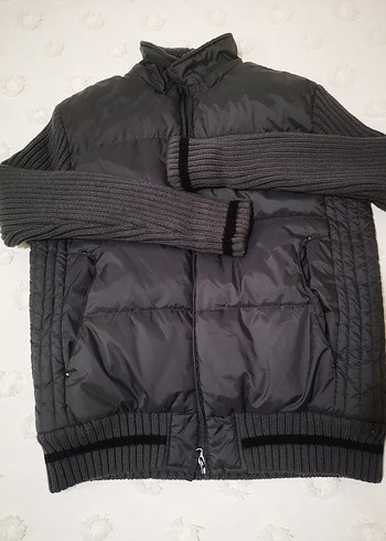 Fermuarlı gri Erkek Mont - Görsel 2