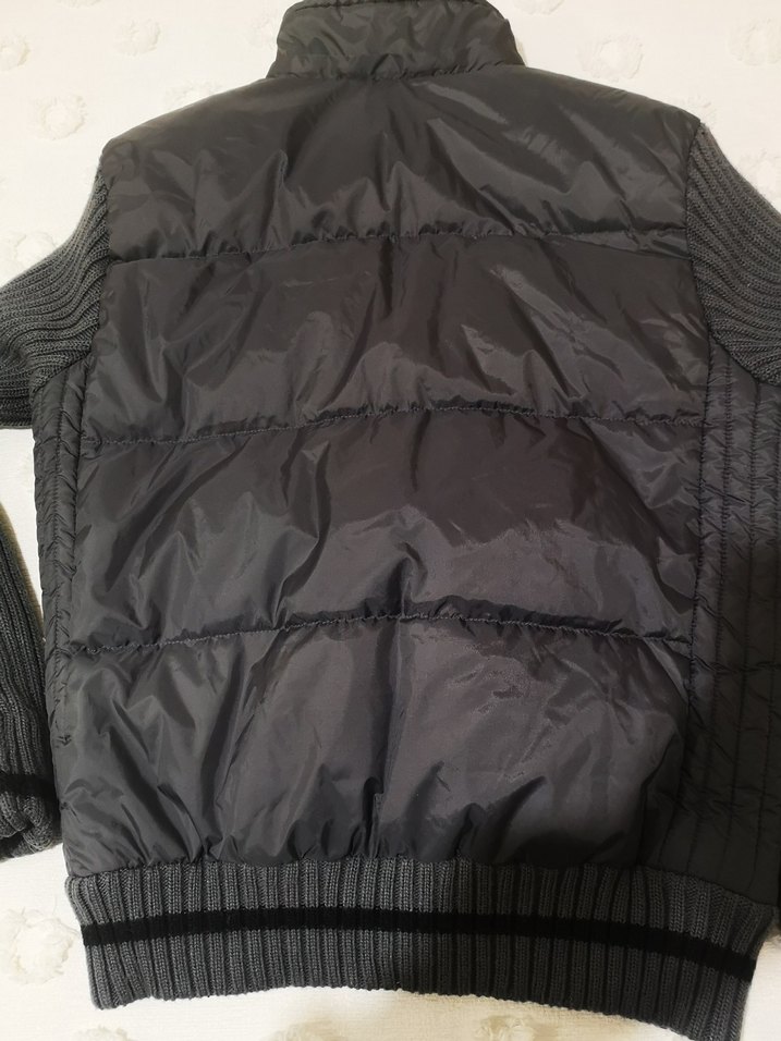 Fermuarlı gri Erkek Mont - Görsel 3