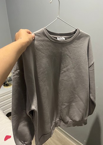 s Beden Gri Kadın Oversize Sweatshirt