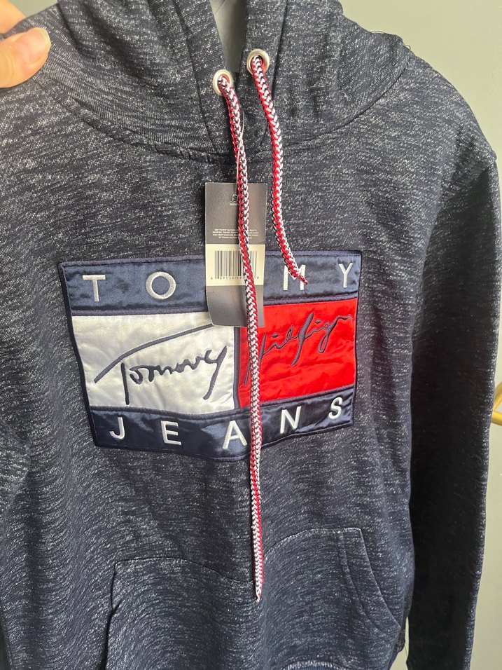 Tommy Jeans Gri Denim Kapüşonlu Sweatshirt - Görsel 3