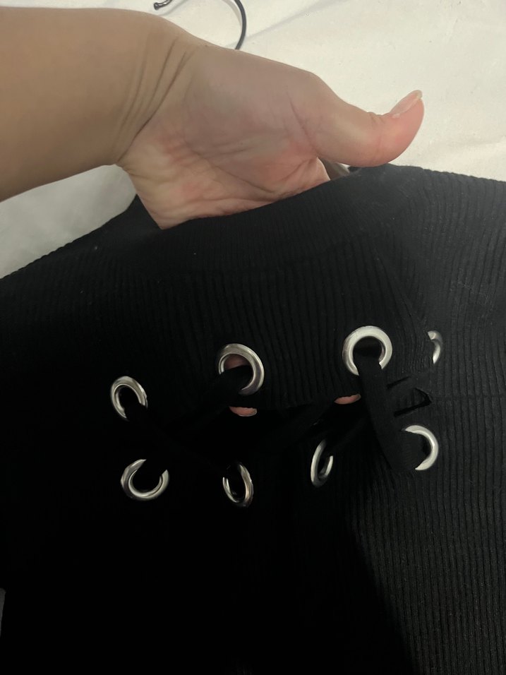 Düğmeli Siyah Uzun Kollu Goth Kazak - Görsel 4