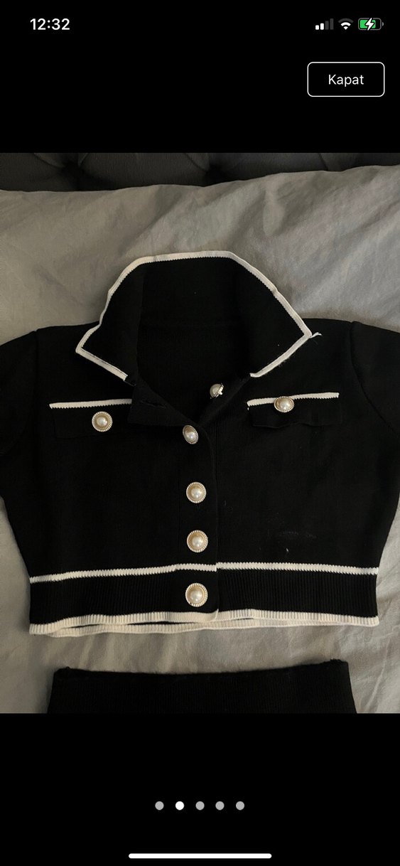 Düğmeli Siyah Mini - Görsel 3