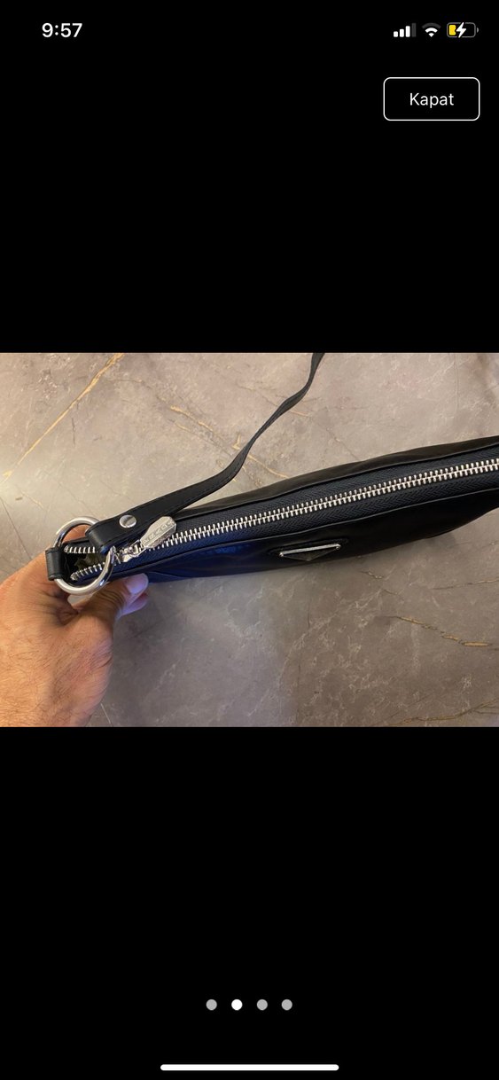 Prada Siyah Deri Tokalı Kadın Çanta - Görsel 2