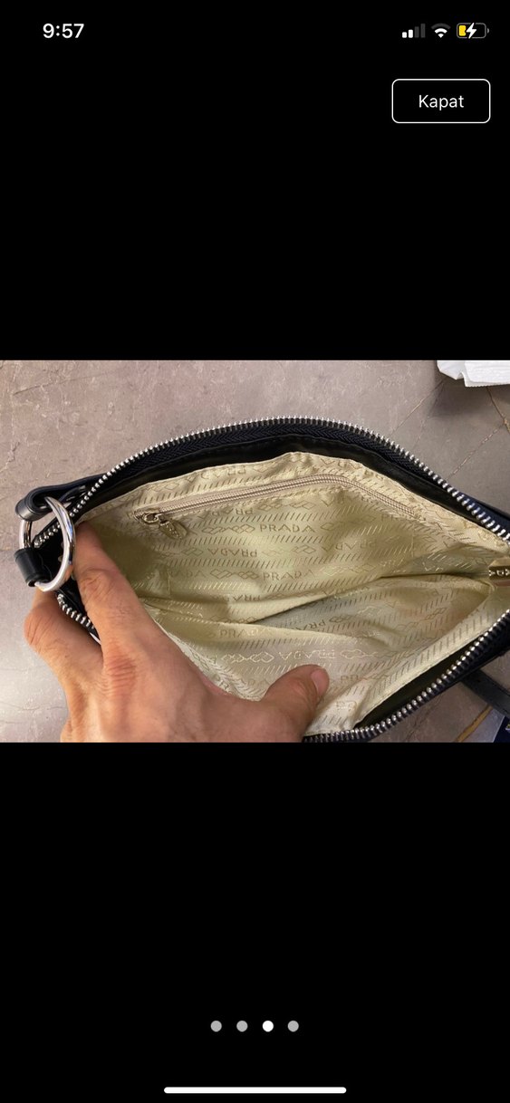 Prada Siyah Deri Tokalı Kadın Çanta - Görsel 3