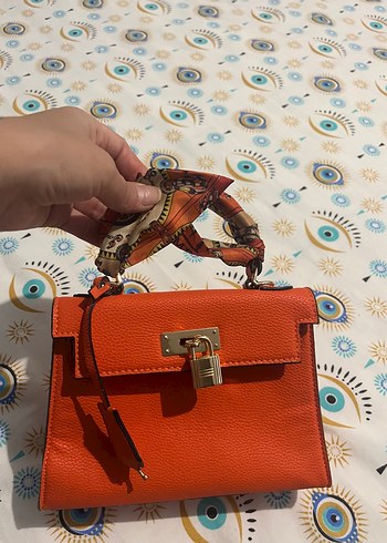 Turuncu Deri Hermes Kadın Çanta