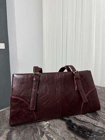  Beden Bordo deri kol çantası