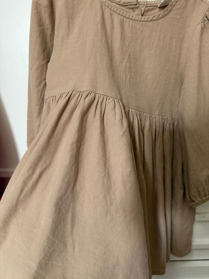 Bej Kız Çocuk Triko Elbise - Görsel 3