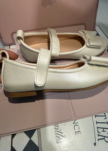 Kızlar İçin kırık beyaz ( ekru )Fiyonk Detaylı Babet - Görsel 7