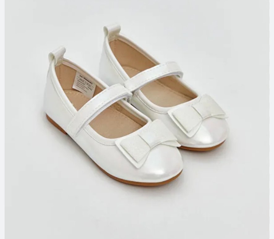 Kızlar İçin kırık beyaz ( ekru )Fiyonk Detaylı Babet - Görsel 2