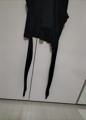 Diğer Siyah Kemerli Yüksek Yakalı Crop Top