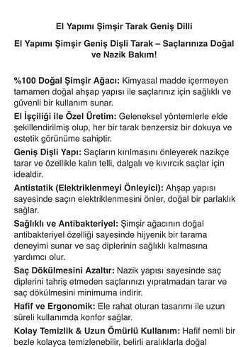 Hakiki şimşir ağacı saç tarağı - Görsel 6