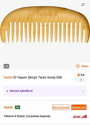 Hakiki şimşir ağacı saç tarağı - Görsel 4