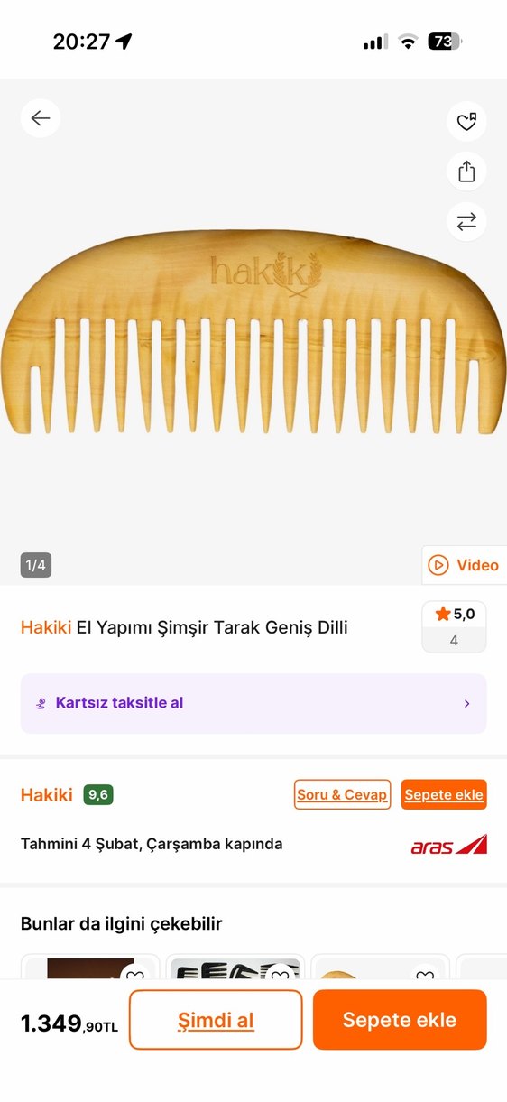 Hakiki şimşir ağacı saç tarağı - Görsel 4