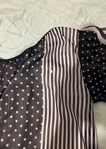 Zara Desenli Siyah Midi Elbise