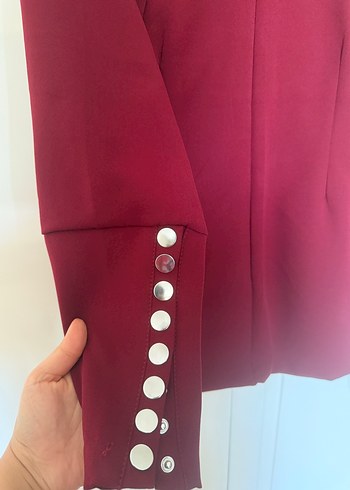 Massimo Dutti Bordo Düğmeli Kadın Blazer Ceket