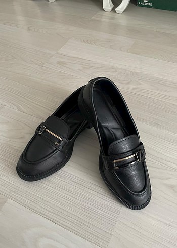 Kadın Siyah Tokalı Stiletto Topuklu Klasik Loafer