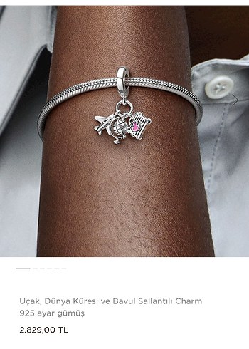 Pandora 925 Ayar Gümüş Seyahat Temalı Charm