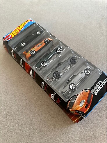 Beden turuncu Renk Hot wheels Hızlı ve Öfkeli - Fast & Furious 5li set