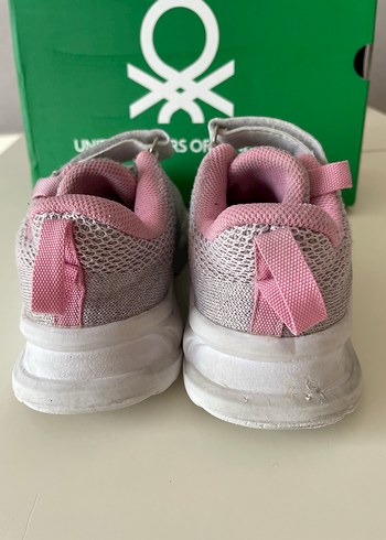 Benetton Kız Çocuk Gri-Pembe Cırtlı Spor Ayakkabı