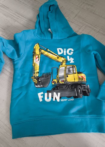 Kapüşonlu Erkek Çocuk Renkli Baskılı Sweatshirt