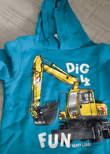 H&M Kapüşonlu Erkek Çocuk Renkli Baskılı Sweatshirt