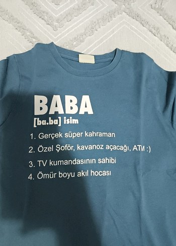 LC Waikiki Baba Yazılı Mavi Erkek Çocuk Tişörtü