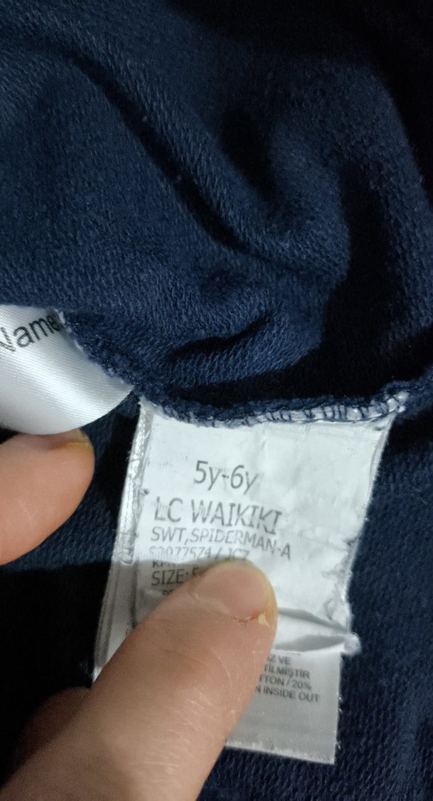 Erkek çocuk  Kapüşonlu Koyu Mavi Baskılı Sweatshirt - Görsel 2