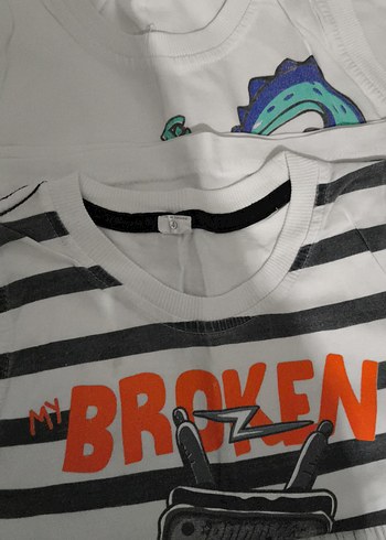 Gri Erkek Çocuk Broxen Baskılı Kolsuz Tişört - Görsel 2