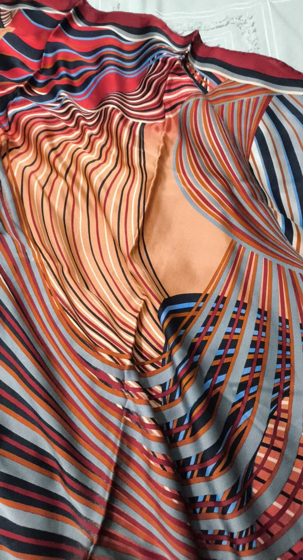 Kadın Çok Renkli Çizgili Şal - Görsel 4