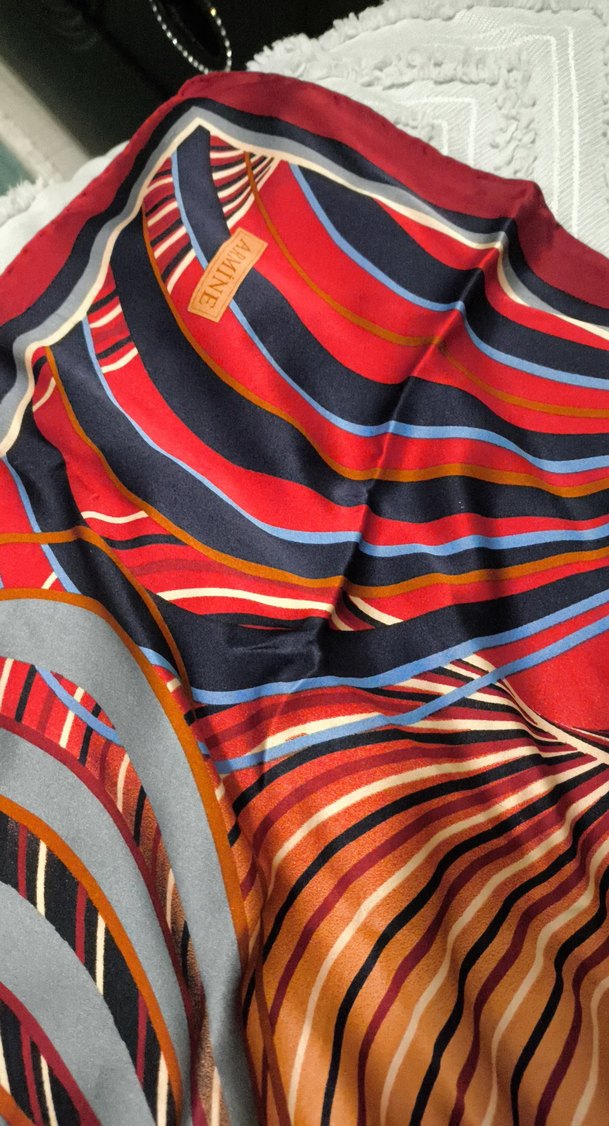 Kadın Çok Renkli Çizgili Şal - Görsel 3