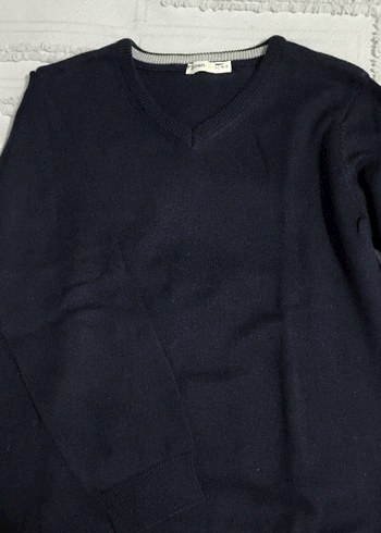 Siyah Erkek çocuk  Yün Kazak, Bisiklet Yaka, Rahat Kesim - Görsel 2