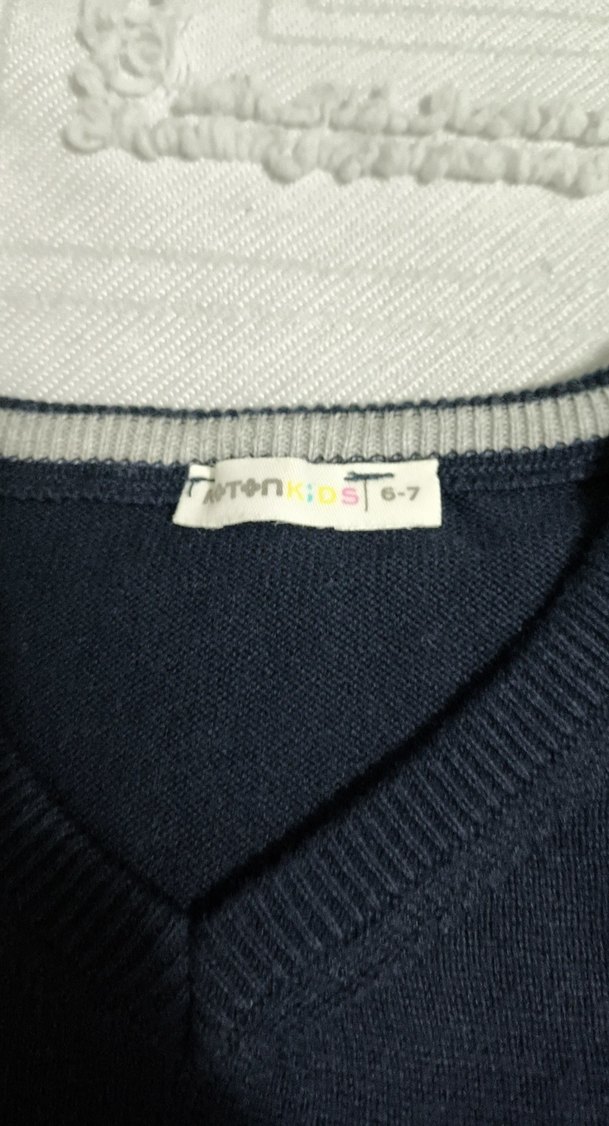 Siyah Erkek çocuk  Yün Kazak, Bisiklet Yaka, Rahat Kesim - Görsel 3