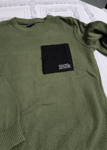 Erkek Çocuk Haki Triko Kazak - Görsel 4