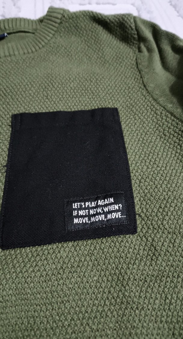 Erkek Çocuk Haki Triko Kazak - Görsel 3