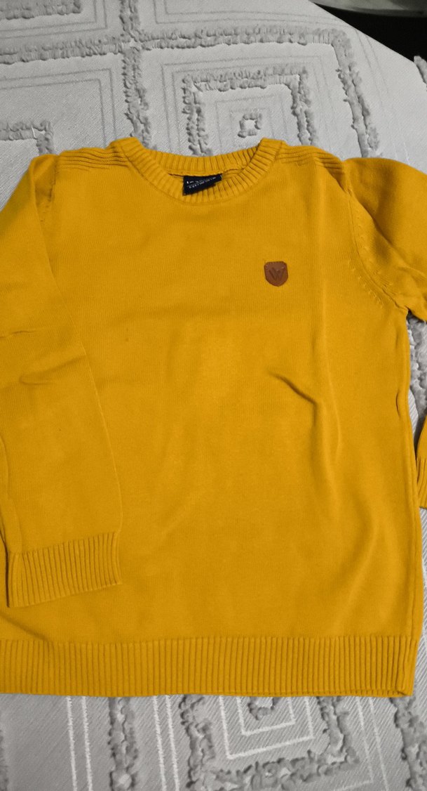 Sarı Erkek Çocuk Triko Kazak - Görsel 5