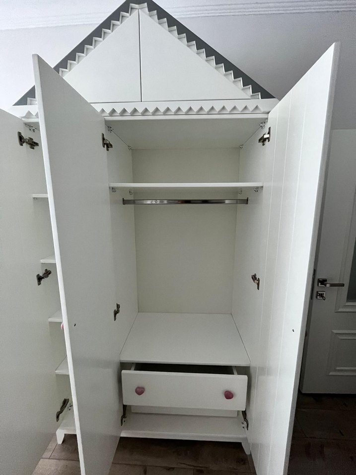 Beyaz Çocuk Gardırobu - Görsel 3