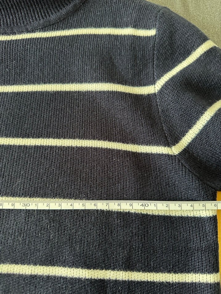 Mavi Çizgili Boğazlı Kadın Kazak - Görsel 3