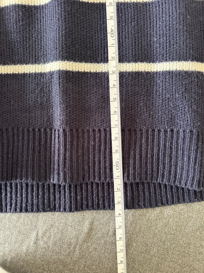 Mavi Çizgili Boğazlı Kadın Kazak - Görsel 4