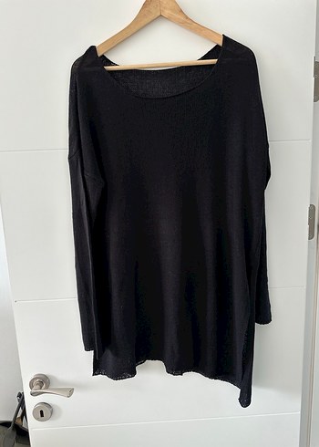 Siyah Oversize Kadın Merserize Kazak
