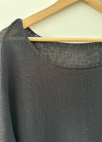 Diğer Siyah Oversize Kadın Merserize Kazak