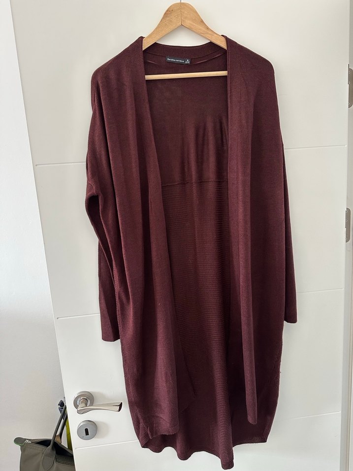 Bordo Kadın Midi Hırka - Görsel 2