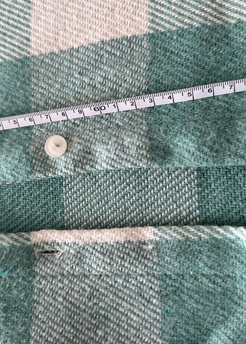 Düğmeli Yeşil Ekose Kadın Gömlek - Görsel 5