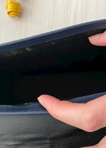 Lacivert  Deri Kadın Çanta Metal Tokalı - Görsel 2