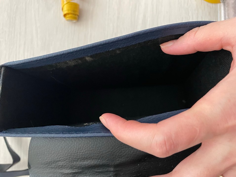 Lacivert  Deri Kadın Çanta Metal Tokalı - Görsel 2