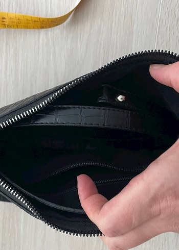 Siyah Suni Deri Çanta - Görsel 5