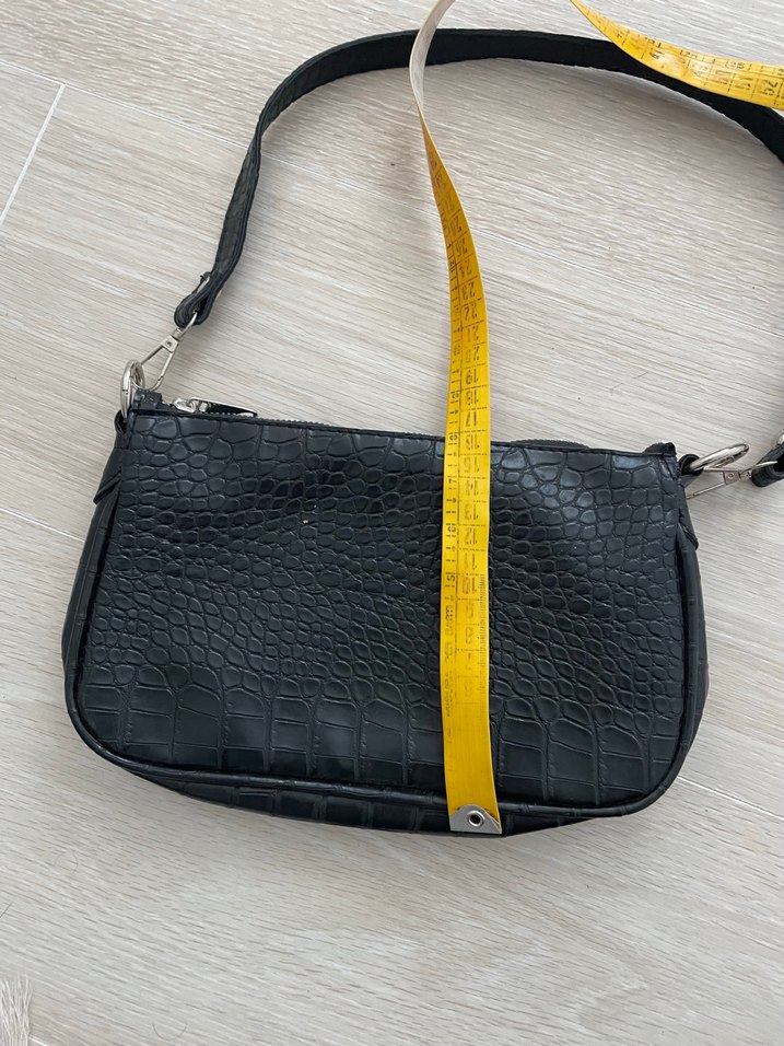 Siyah Suni Deri Çanta - Görsel 4