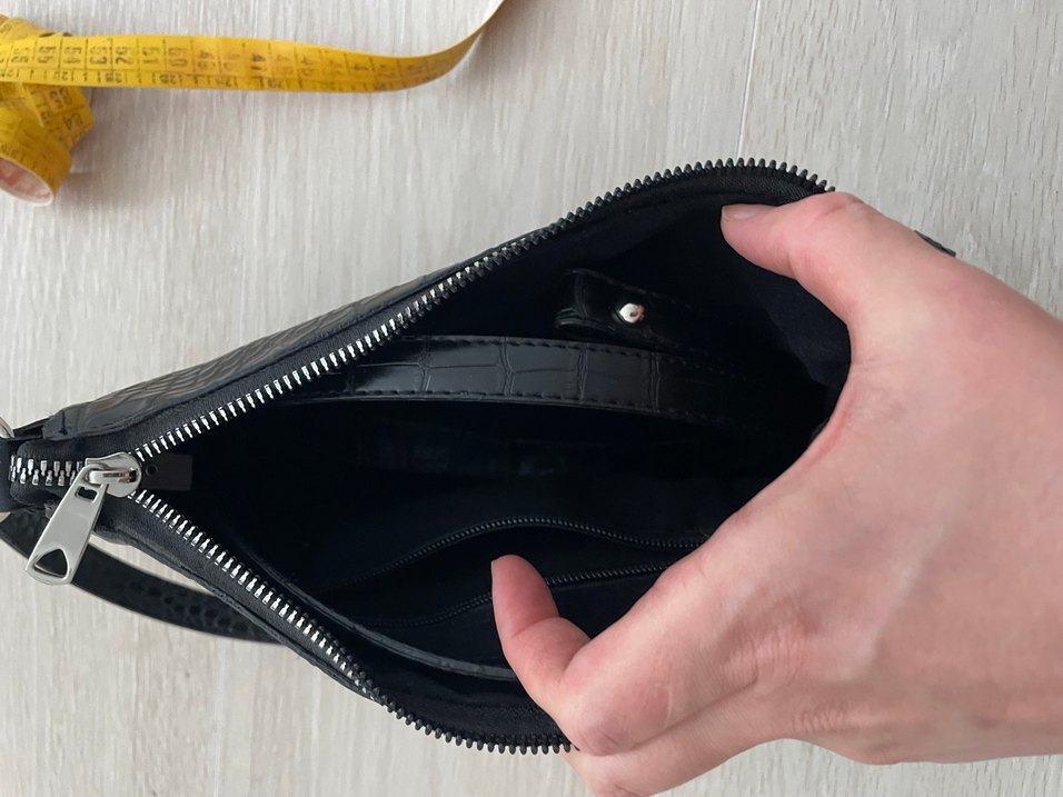 Siyah Suni Deri Çanta - Görsel 5